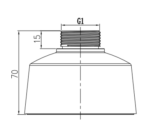 Dimensión del adaptador de montaje de soporte SN-CBK205 con globo ocular fijo