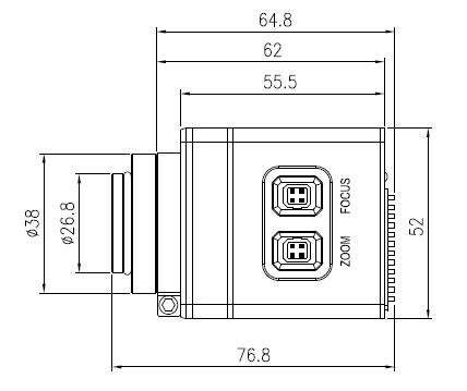 Dimensiones de la cámara de red térmica de montaje fijo