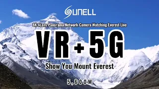 Cámara de red panorámica Sunell 8K viendo el Everest en vivo